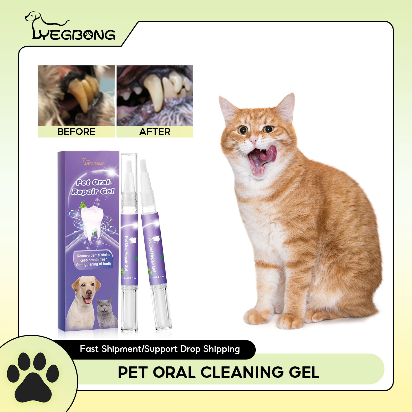Teeth Whitening Hydrogen Peroxide - Pet Oral Repair Gel Puppy Tartar
