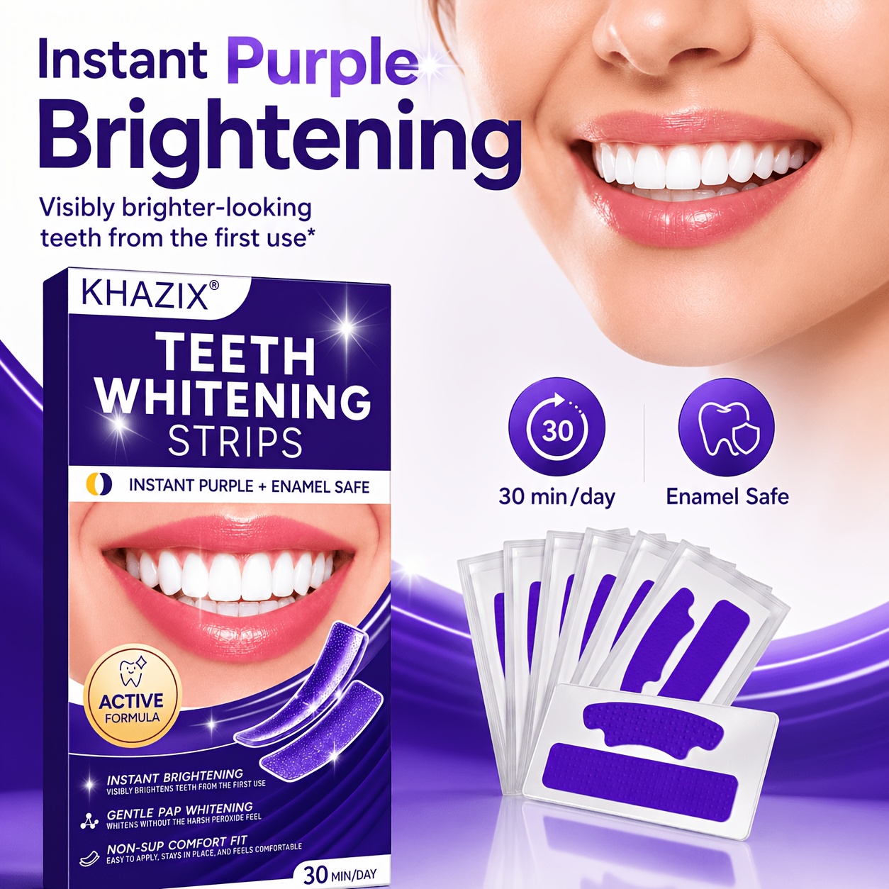 5/10pairs Purple Teeth Whiteni - đánh giá và giá Teeth Whitening Strips Permanent