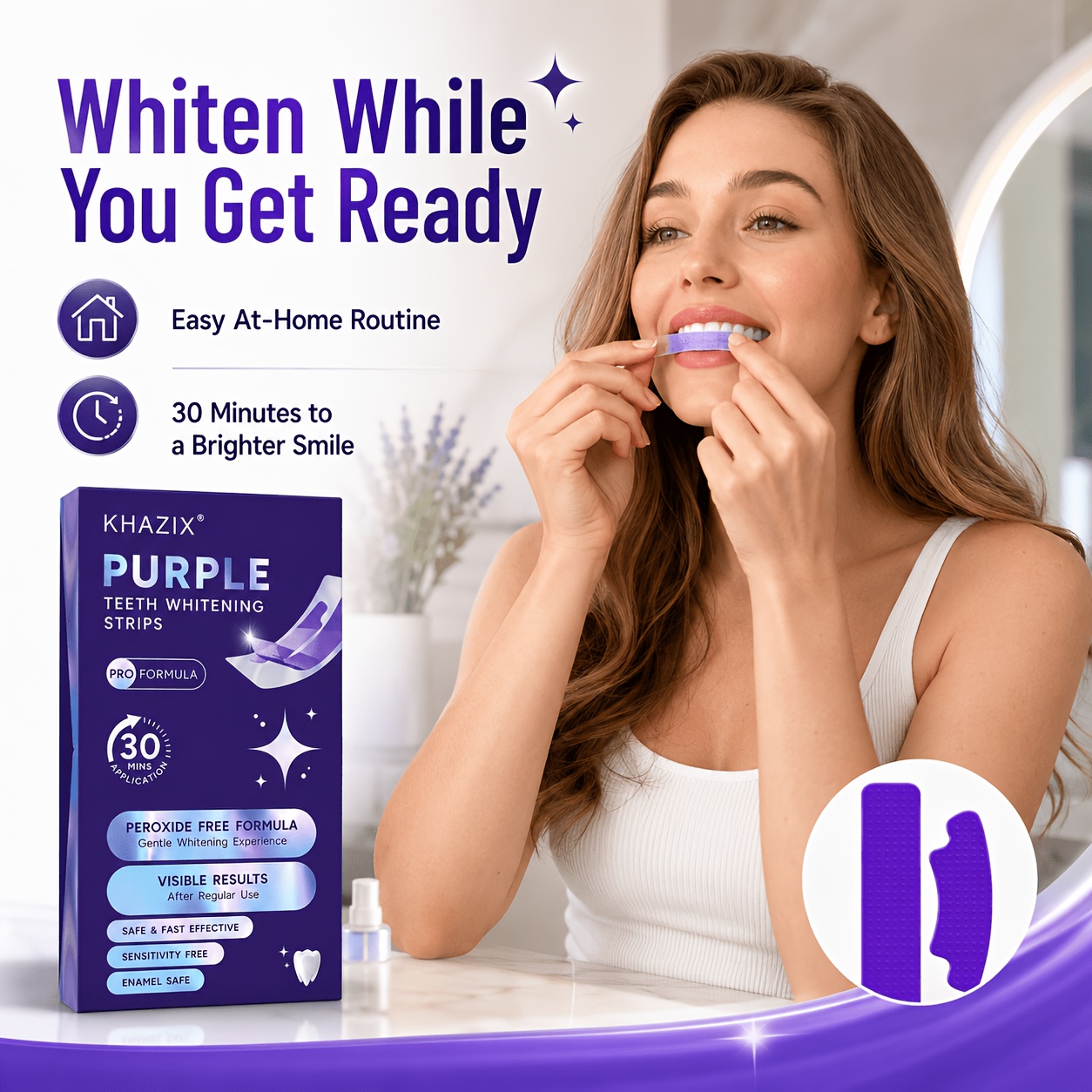 1/10pairs Purple Teeth Whiteni - đánh giá và giá Teeth Whitening Strips Permanent