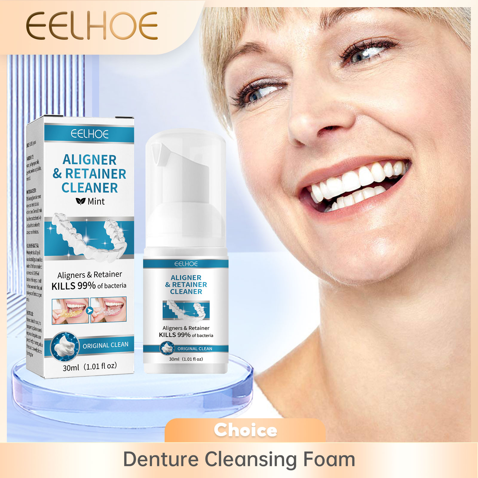 Aligner Denture Cleaner Foam D - đánh giá và giá Teeth Whitening Toothpaste